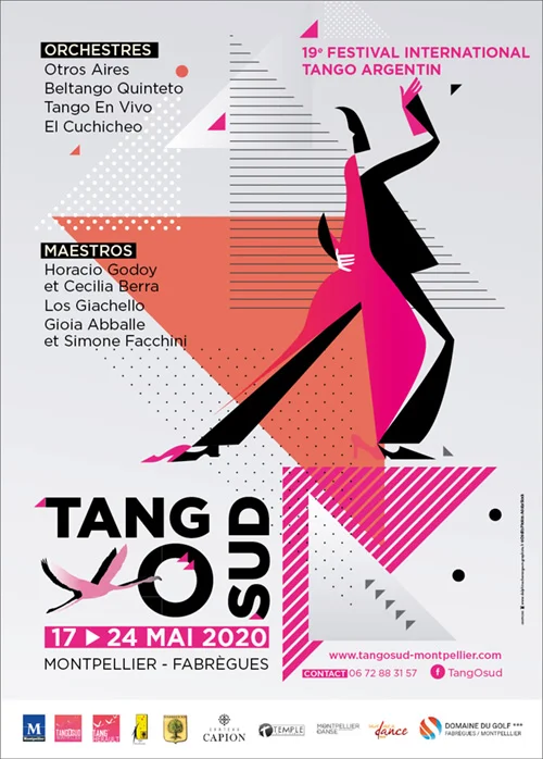 Création identité graphique illustration graphique et géométrique pour le Festival TangoSud 2020 à Montpellier