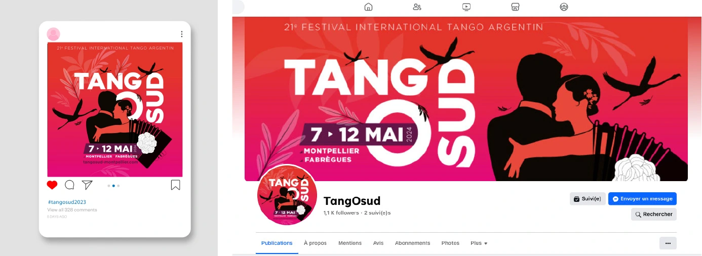 création graphique et identité viusuelle du festival international de tango argentin de Montpellier en 2024