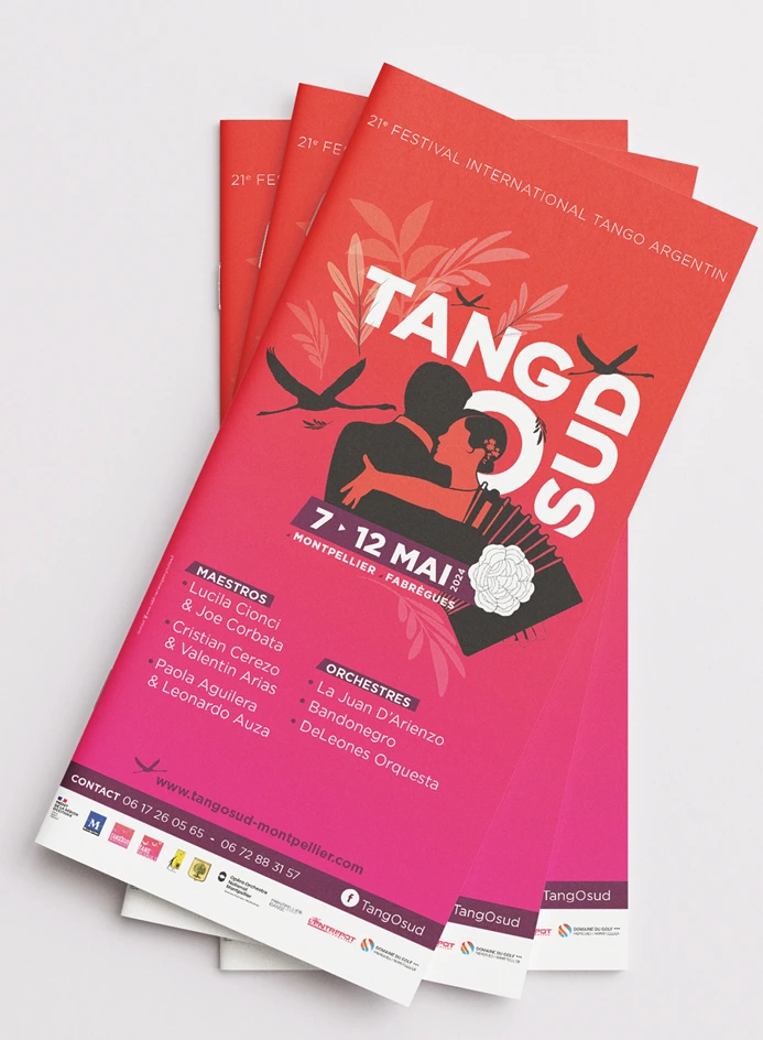 création graphique et identité viusuelle du festival international de tango argentin de Montpellier en 2024