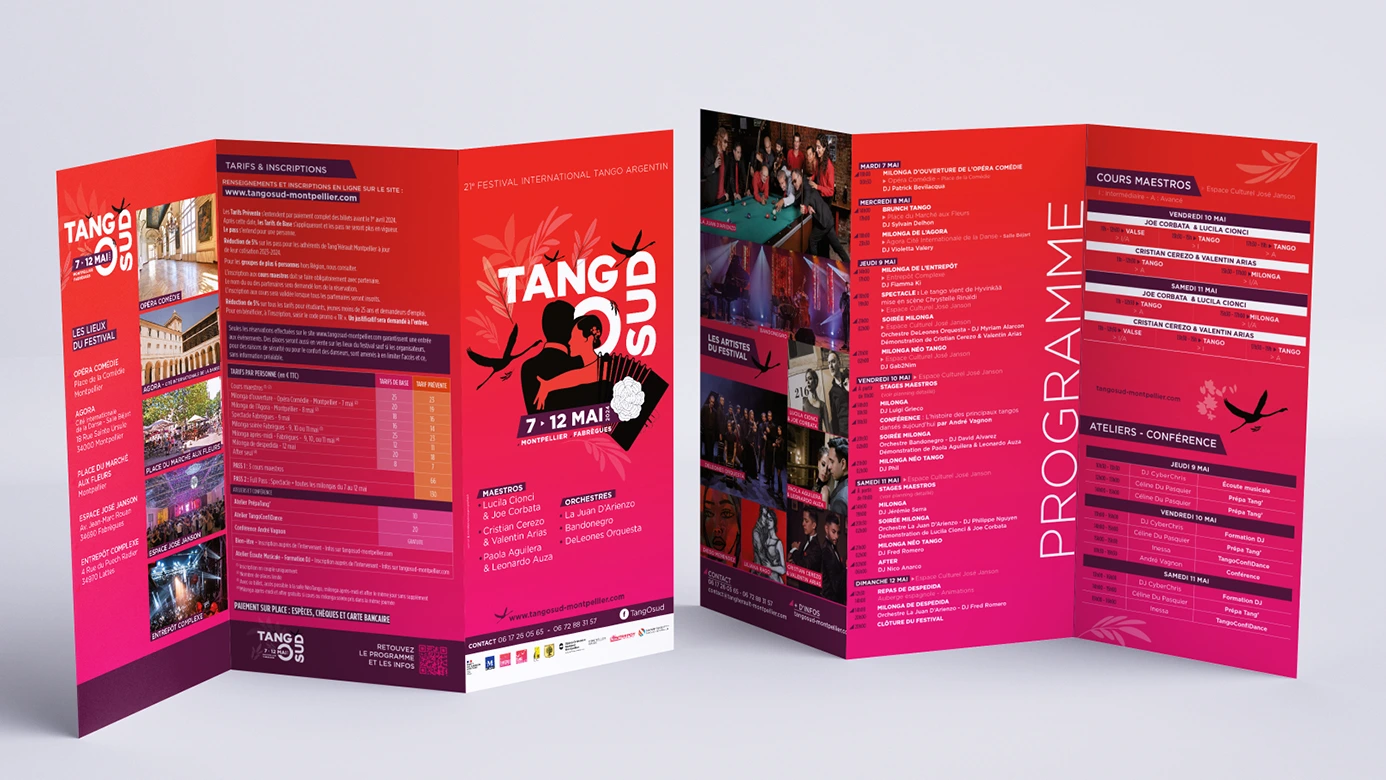 création graphique et identité viusuelle du festival international de tango argentin de Montpellier en 2024