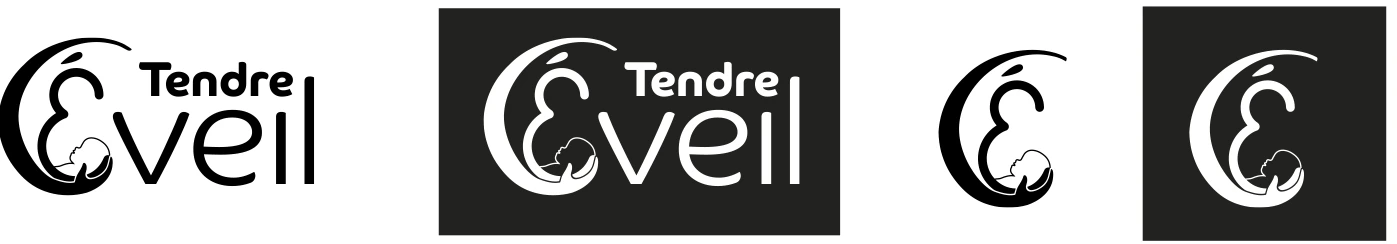 Logo en noir et blanc pour Tendre éveil, créée par une graphiste à Pibrac