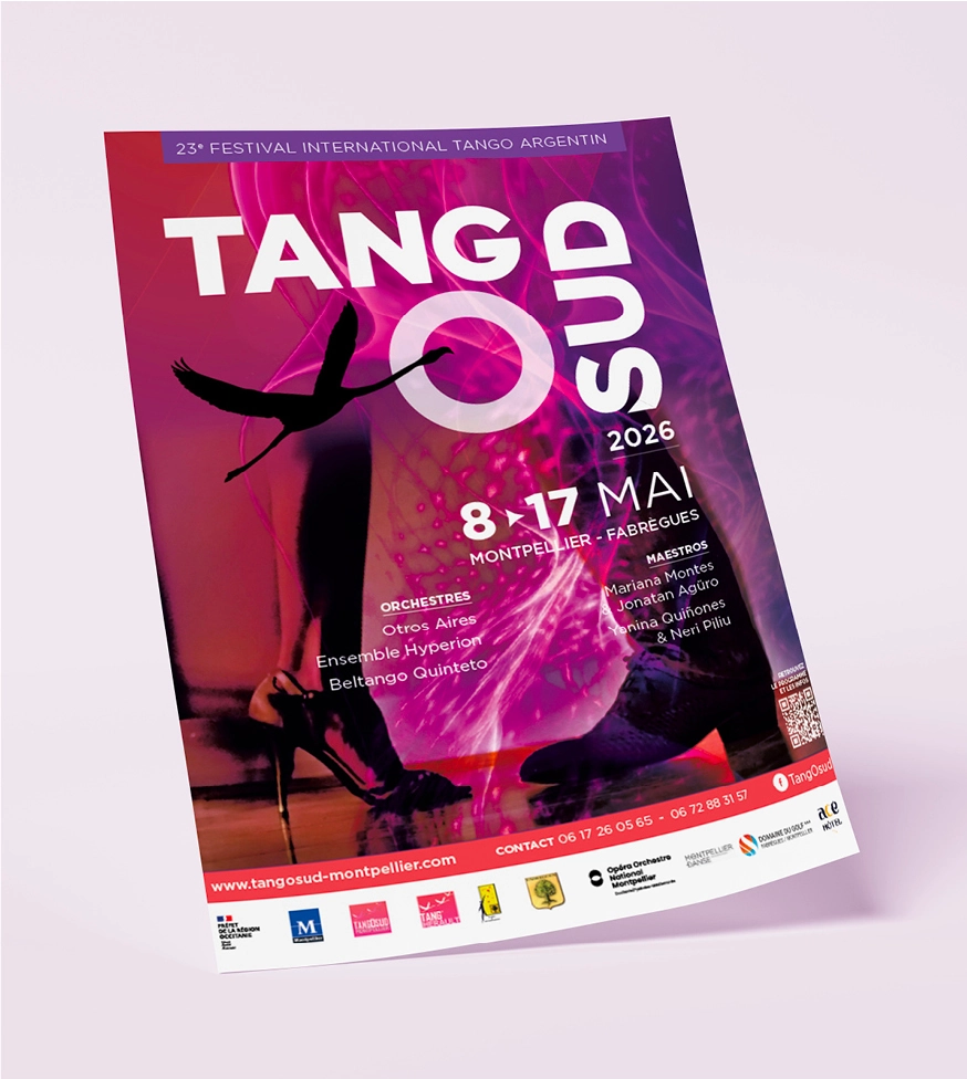 Flyer festival tango argentin Tangosud à Montpellier édition 2026